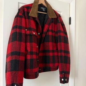 POLO by Ralph Lauren vintage Plaid Jacket with Brown Collar